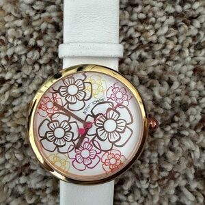 Betsy Johnson Floral Watch with Gold Accents